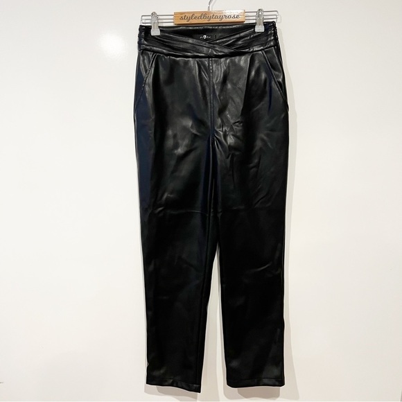 7 For All Mankind Vegan Leather Straight Leg Pants - Picture 2 of 13